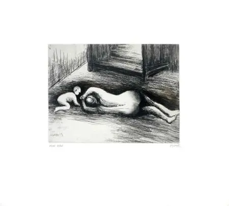 Água-Forte E Água-Tinta Moore - Mother and Child XV