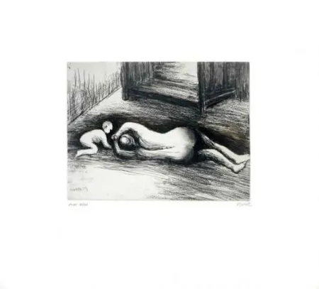 Água-Forte E Água-Tinta Moore - Mother and child XV