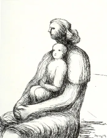 Gravura Moore - Mother and Child XXVII