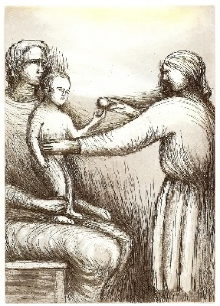 Água-Forte E Água-Tinta Moore - Mother & Child XXI