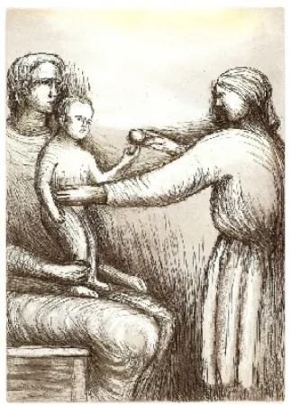 Água-Forte E Água-Tinta Moore - Mother & Child XXI