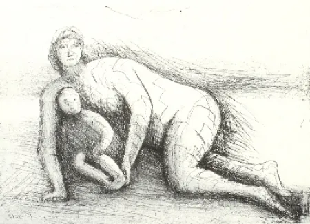 Água-Forte E Água-Tinta Moore - Mother & Child XXIV