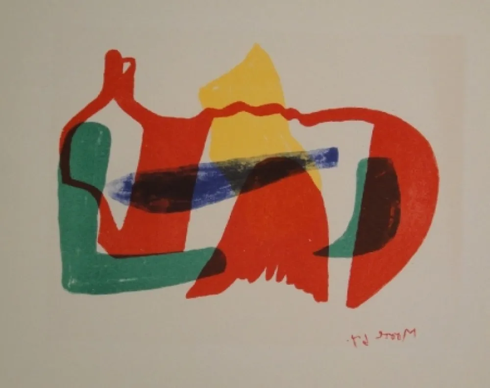 Litografia Moore - Multicoloured Reclining Figure