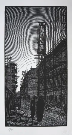 Xilogravura Moreau - Ateliers de Montreuil - Montreuil City / Plant - France 1912