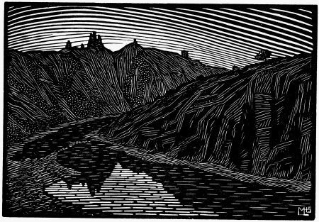 Xilogravura Moreau - LA RIVIERE (Bretagne) / THE RIVER (Bretagne - France) - Gravure s/bois / Woodcut - 1912