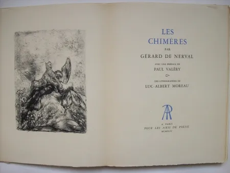 Livro Ilustrado Moreau - Les Chimères, par Gérard de Nerval. Avec une préface de Paul Valéry & des lithographies de Luc-Albert Moreau