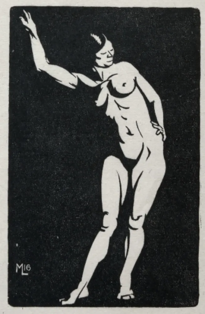 Xilogravura Moreau - NU / NUDE - 1913