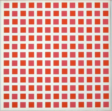 Serigrafia Morellet - 1 carré rouge 1 carré orange