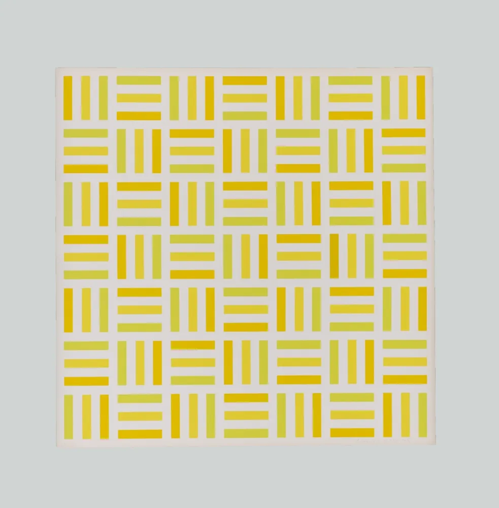 Serigrafia Morellet - Tirets jaunes,jaunes-verts,jaunes orange