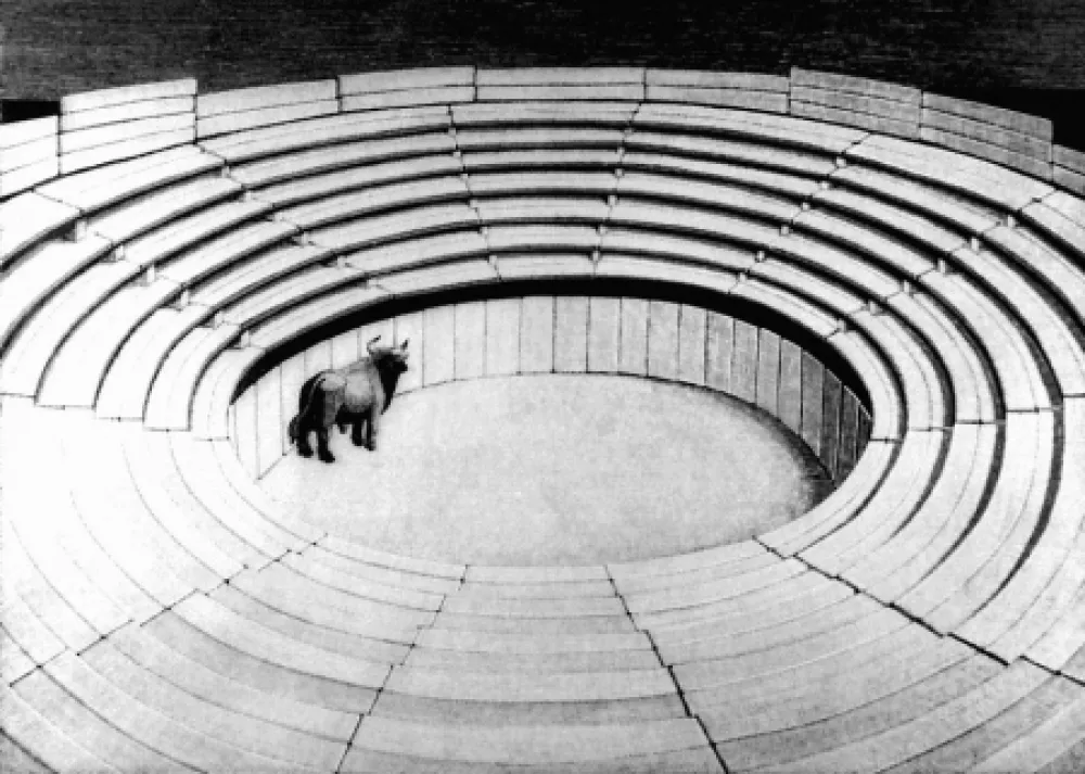 Xilogravura Morena - Attesa due