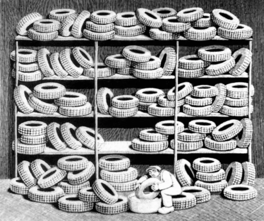 Xilogravura Morena - Il gommista