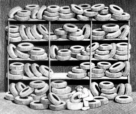 Xilogravura Morena - Il gommista