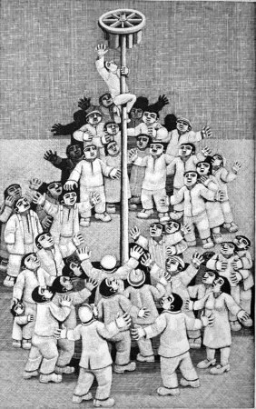 Xilogravura Morena - L'albero della cuccagna