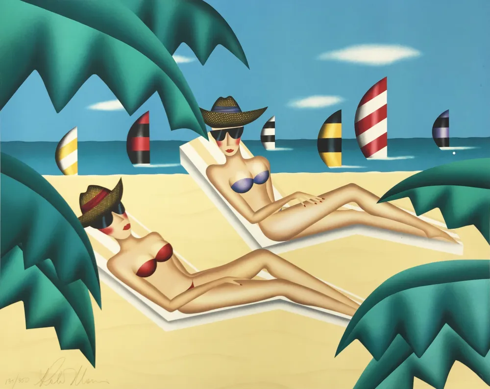 Litografia Morris - SUNBATHERS