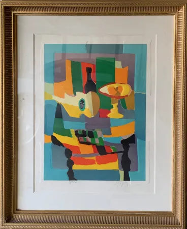 Água-Forte E Água-Tinta Mouly - Blue Still Life with Guitar