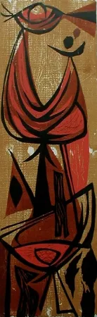 Xilogravura Moy - Girl Juggling