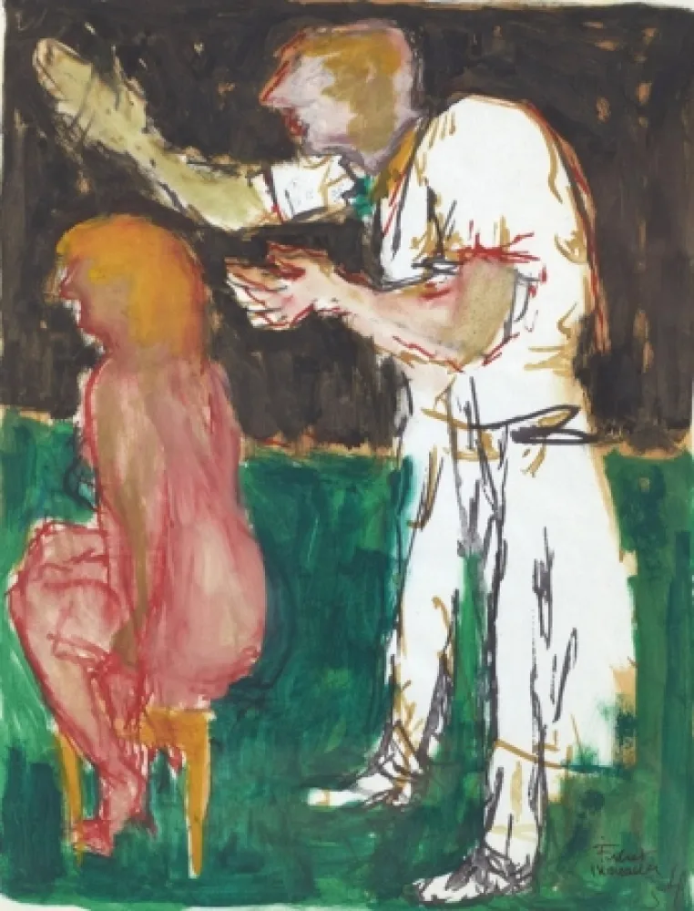 Sem Técnica Mualla - Femme en rose chez le coiffeur 