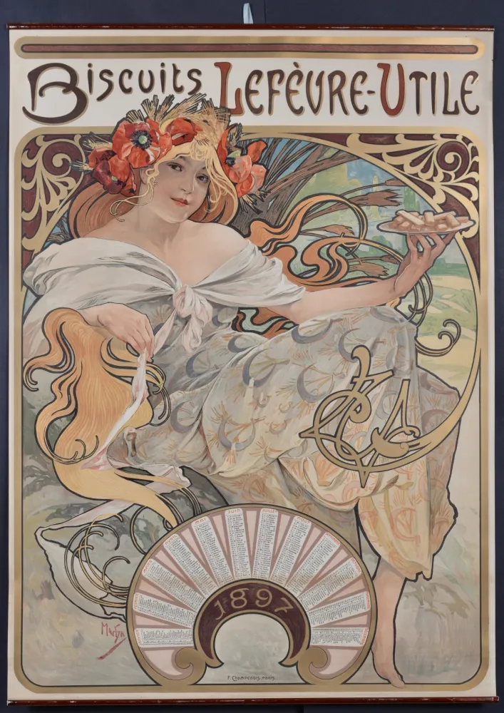 Litografia Mucha - Biscuits Lefèvre-Utile, 1896