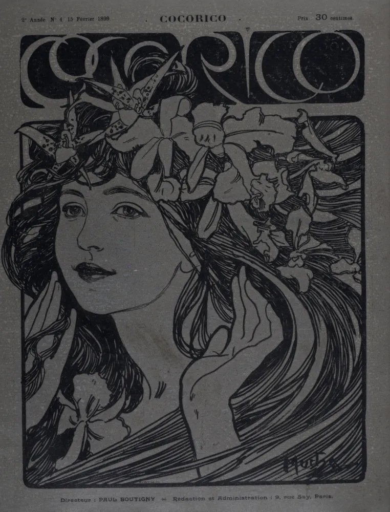 Litografia Mucha - Cocorico, 1899