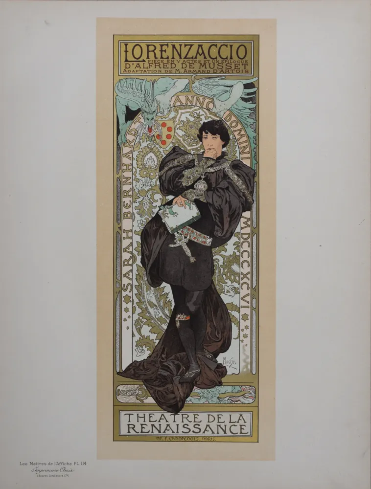 Litografia Mucha - Lorenzaccio, Les Maitres de L’Affiche, 1898
