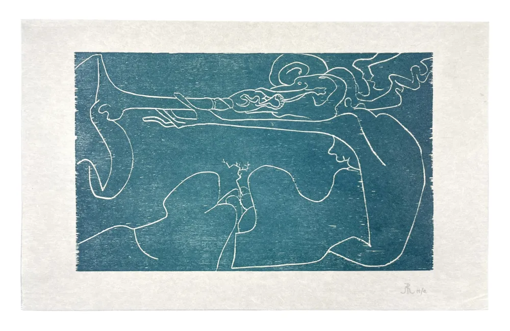 Xilogravura Müller - 13 FOIS ELLE ET MOI - FLÛTE