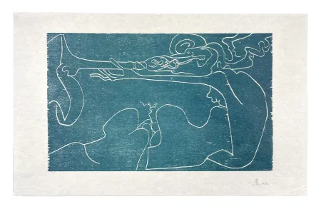 Xilogravura Müller - 13 FOIS ELLE ET MOI - FLÛTE