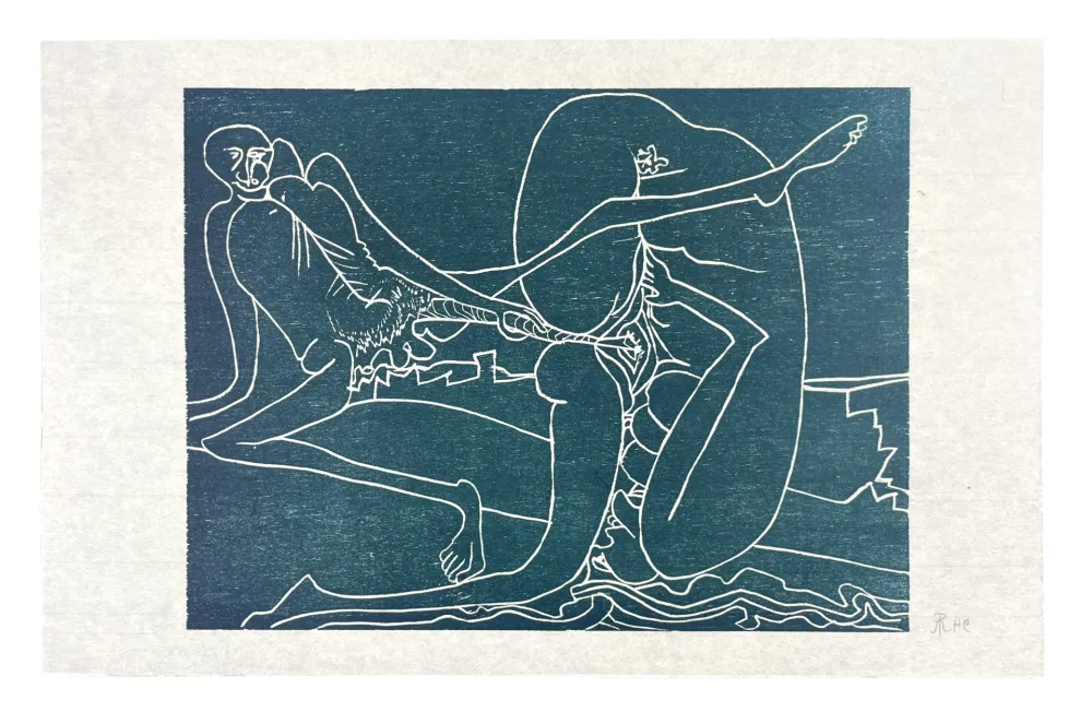 Xilogravura Müller - 13 FOIS ELLE ET MOI - LA PLAGE