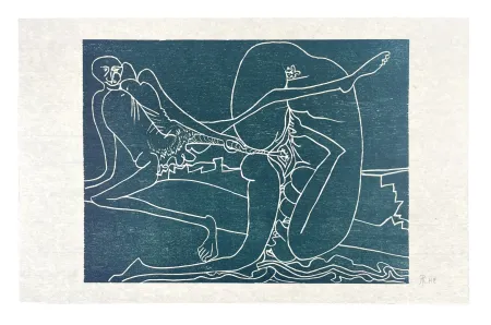 Xilogravura Müller - 13 FOIS ELLE ET MOI - LA PLAGE