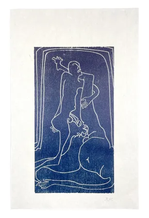 Xilogravura Müller - 13 FOIS ELLE ET MOI - TOMBE