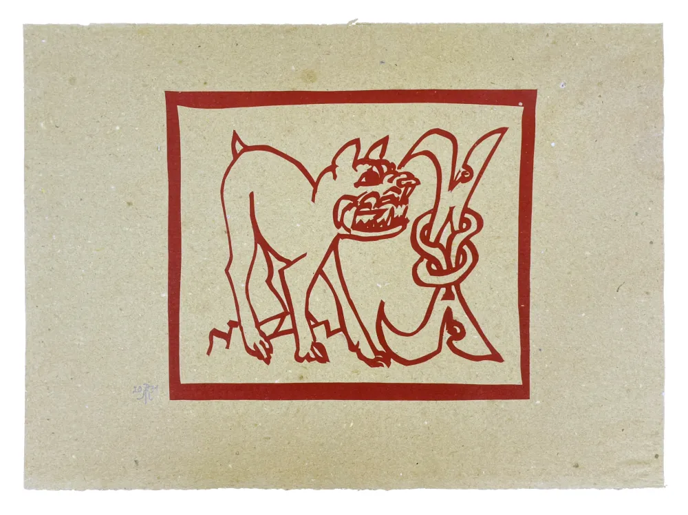 Xilogravura Müller - CERBÈRE