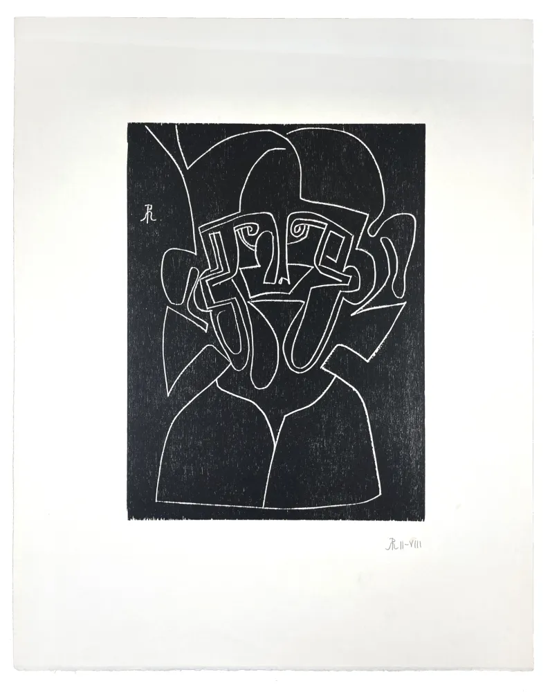 Xilogravura Müller - VISAGE V (MIROIR)