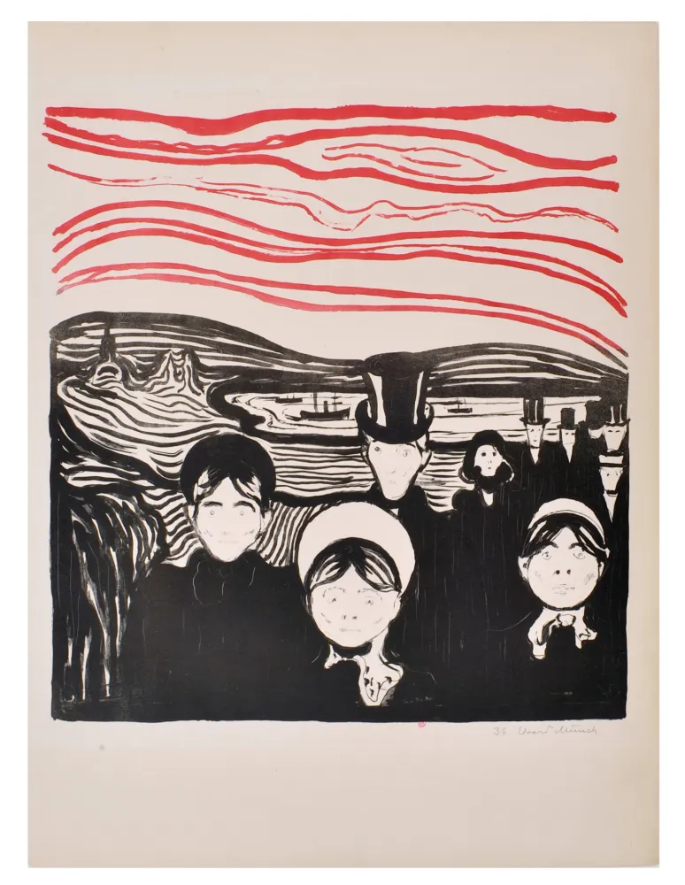 Xilogravura Munch - Le soir