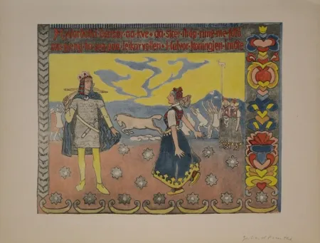 Litografia Munthe - Myllardottri dansar...