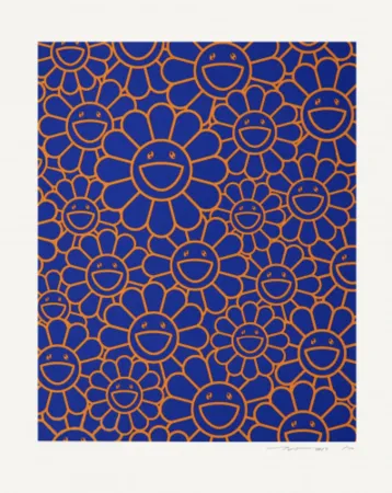 Múltiplo Murakami - August Joy Silkscreen (Orange Blue Flowers)