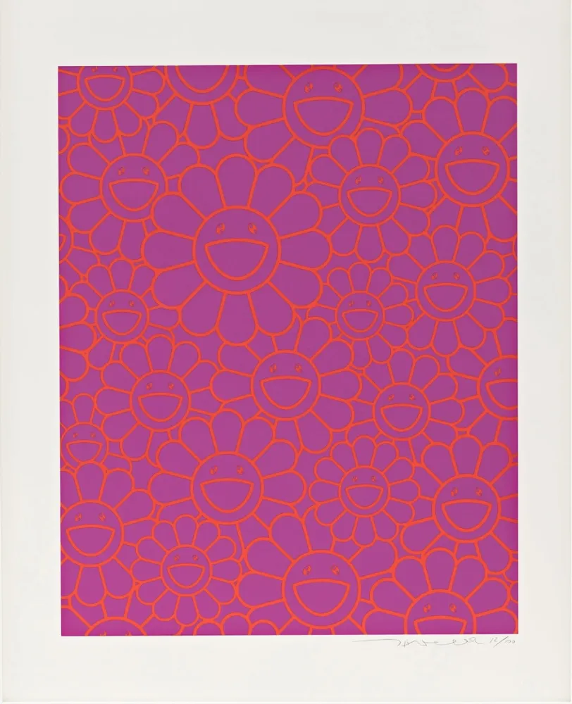 Serigrafia Murakami - October Story (Lavender Orange Flowers)