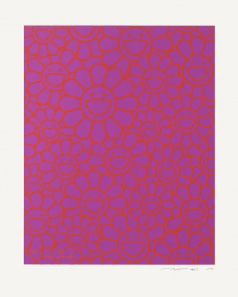 Múltiplo Murakami - October Story Silkscreen (Orange Lavender Flowers)