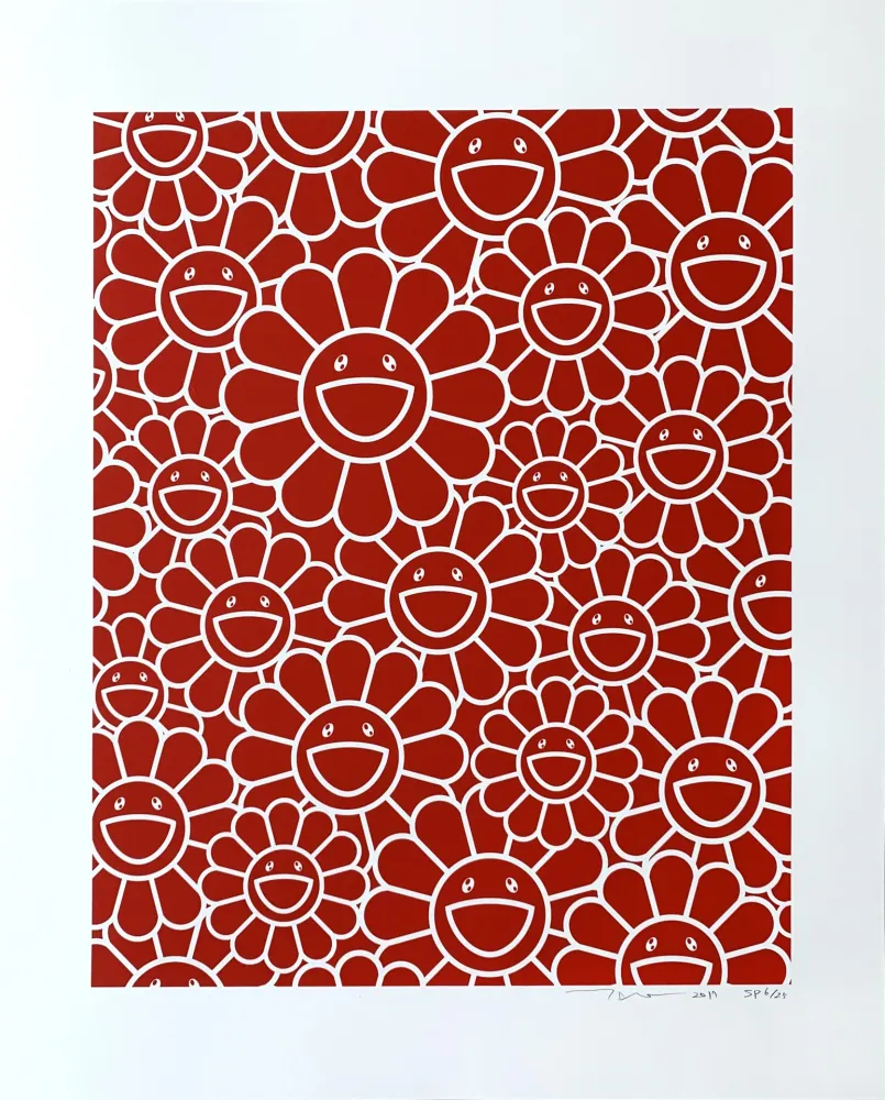 Serigrafia Murakami - Red Flowers