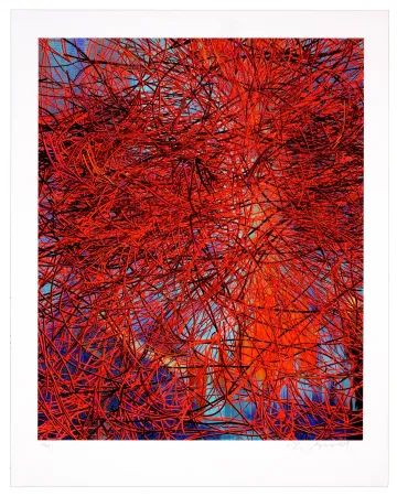 Gravura Digital Myrvold - Red Wires in Sunset