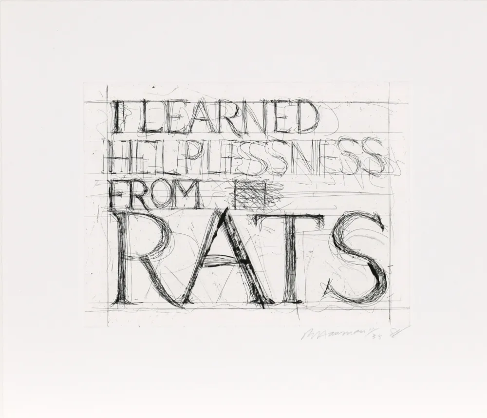 Água-Forte Nauman - I Learned Helplessness from Rats