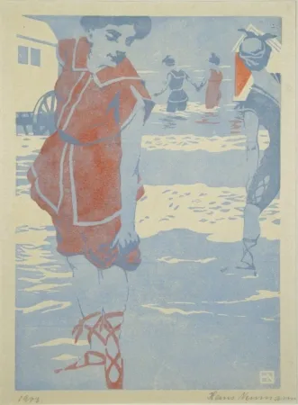 Xilogravura Neumann - Badefreuden (Bathing Fun)