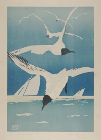 Xilogravura Neumann - Möven (Seagulls)