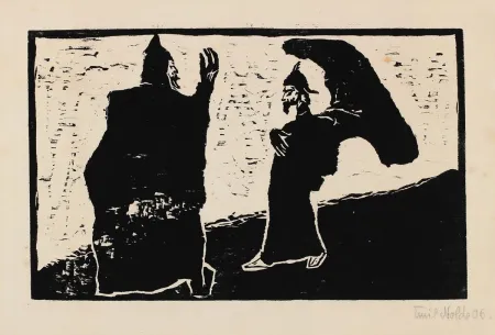 Xilogravura Nolde - General und Diener (General and Servant)