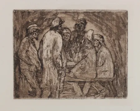 Gravura Nolde - Tischgesellschaft (Regulars' Table)
