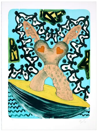 Litografia Nørgaard - Deux coeurs réunis