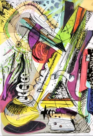 Litografia Nørgard - Leaving civilization 2