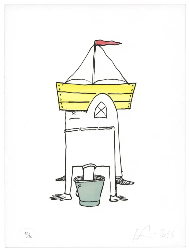 Litografia Nørgard - Tête dans le sceau