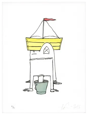 Litografia Nørgard - Tête dans le sceau