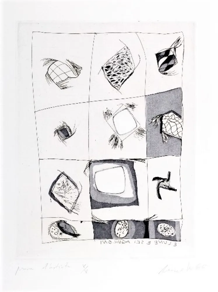 Água-Forte Novelli - 3 lune e sei aquiloni