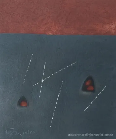 Gravura Nóvoa - CARRÉ NOIR & ROUGE 