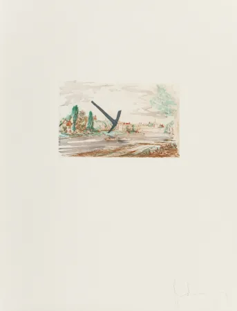 Gravura Oldenburg - Pick-Axe Superimposed on a Drawing of Site by EL Grimm